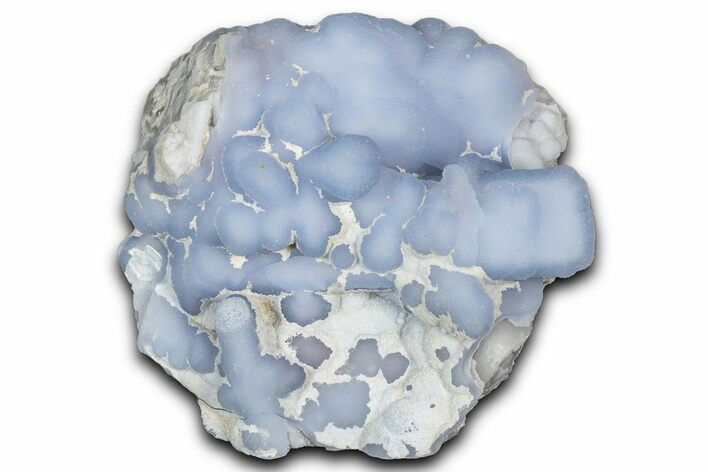 Botryoidal Blue Chalcedony Pseudomorph After Anhydrite - Peru #350763
